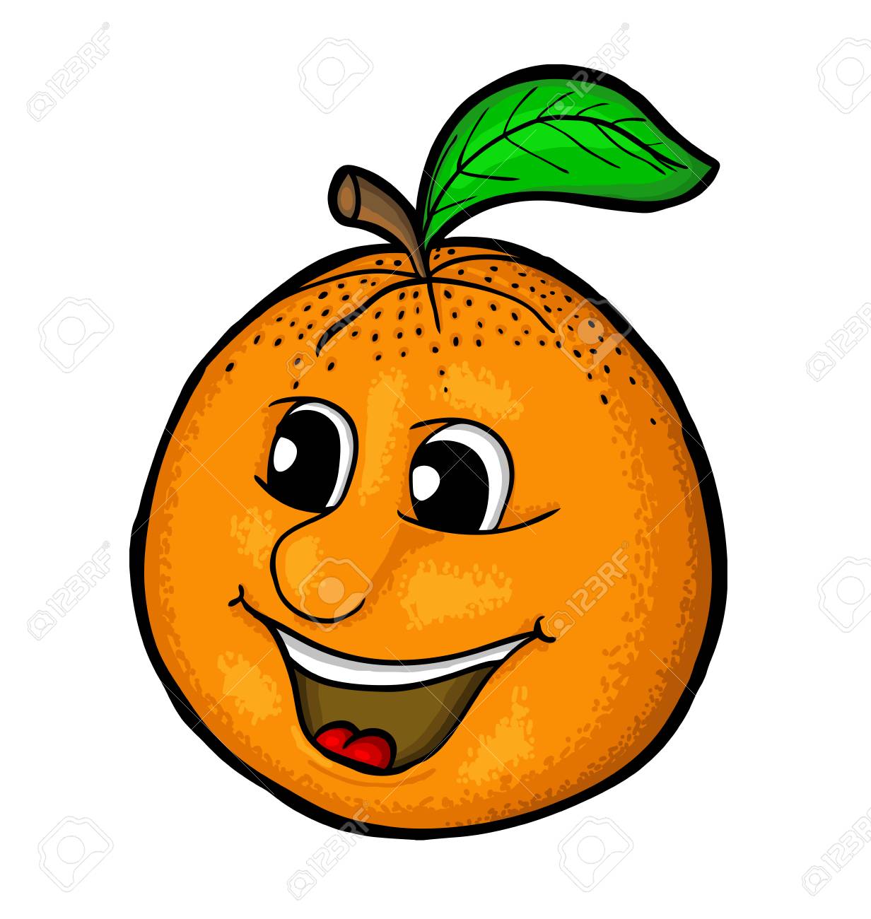 Orange With Smile Vector Illustration Royalty Free Klipartlar