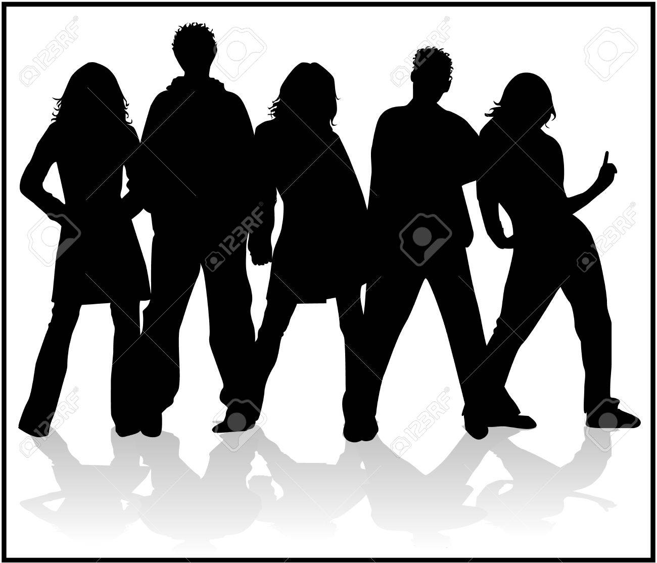 ベクトル シルエット夫婦として人々 を探していますのイラスト素材 ベクタ Image