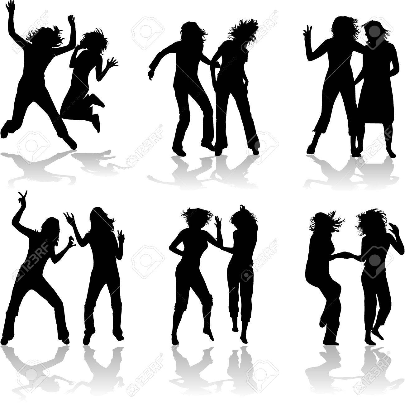 女の子シルエットのイラスト素材 ベクタ Image