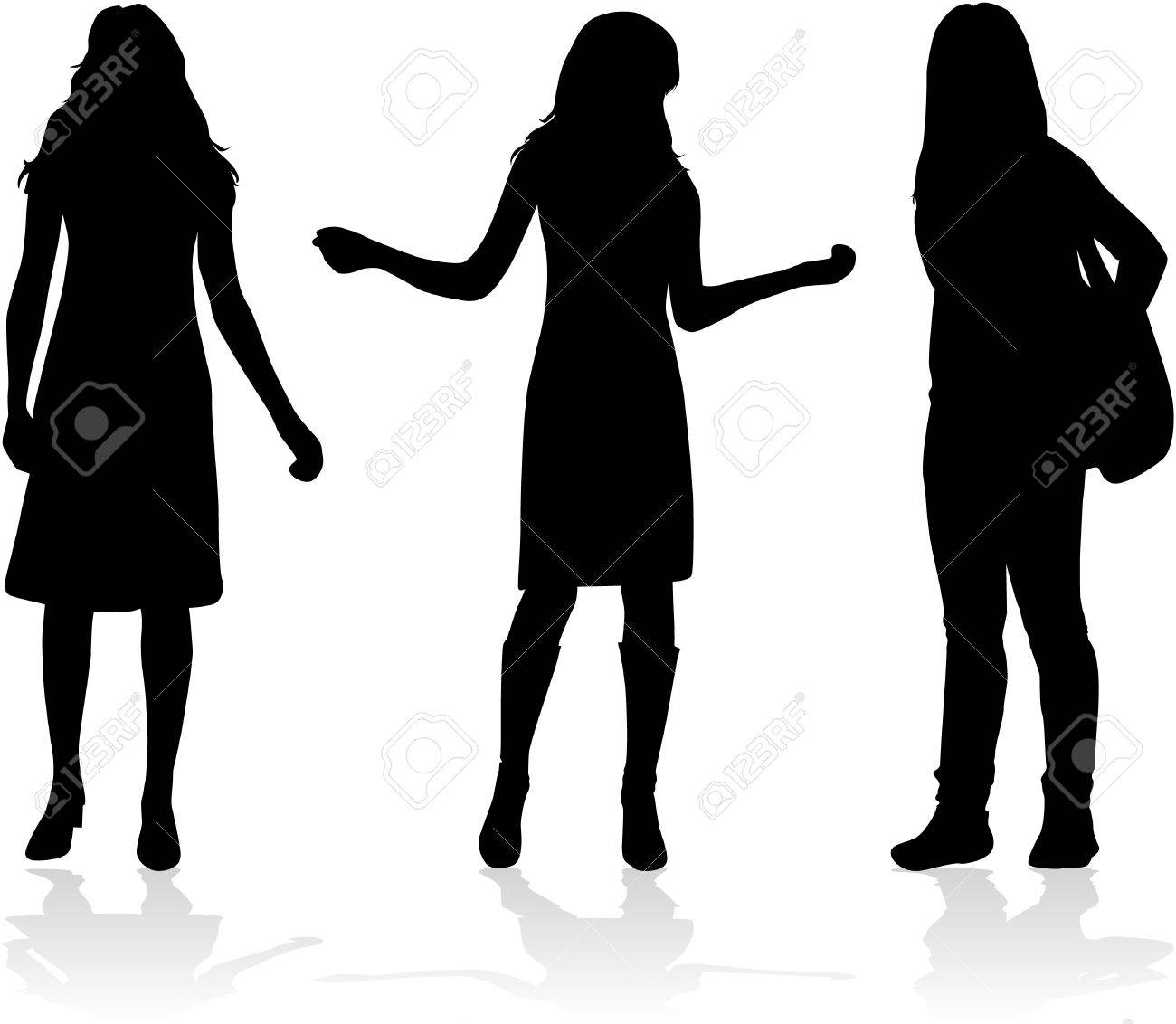 Silhouettes Of Three Women Royalty Free Svg Cliparts Vectors And Stock Illustration Image