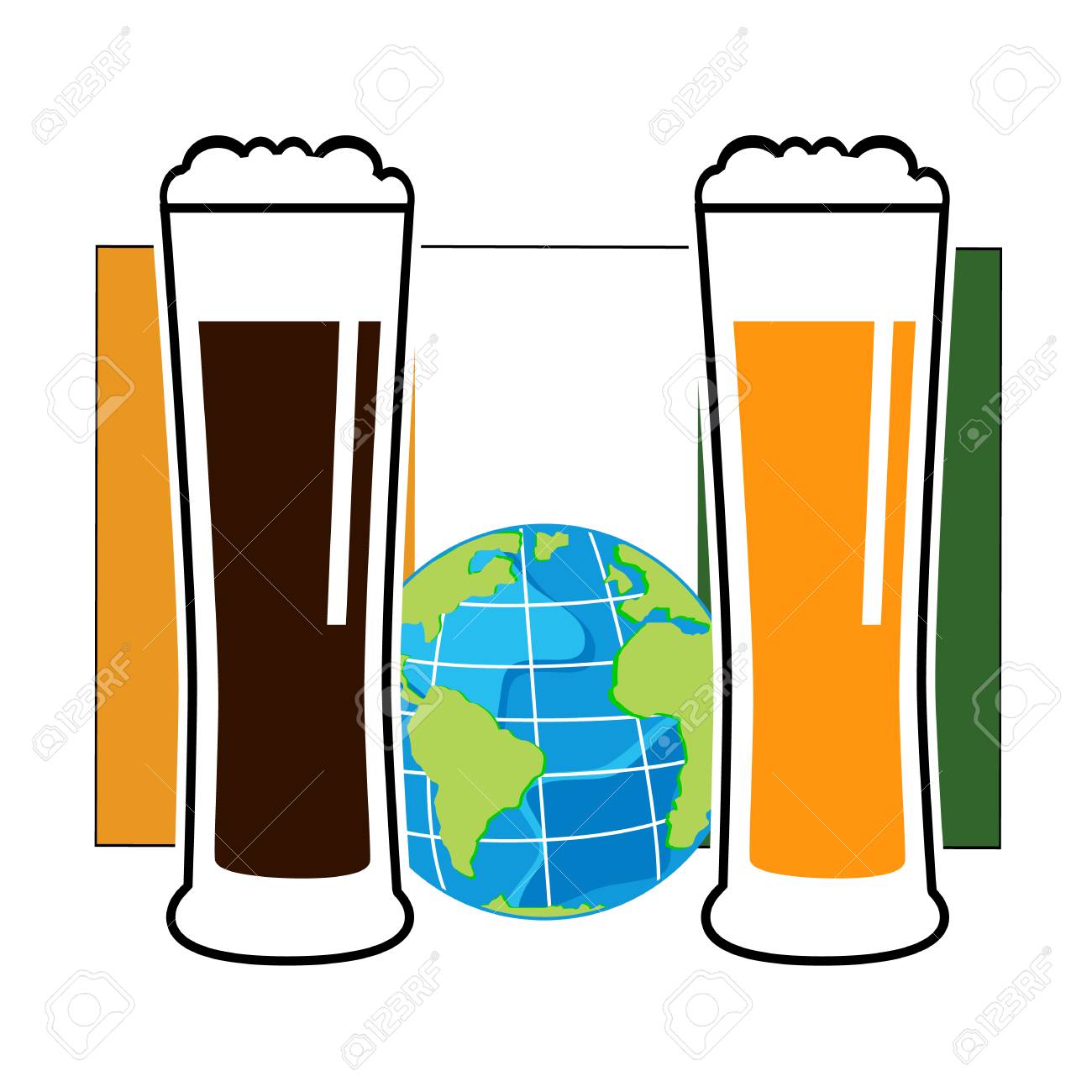 国家のヨーロッパのビールのグラスをベクトル フラグ アイルランド グローブのイラスト素材 ベクタ Image 国家のヨーロッパのビールのグラスをベクトル フラグ アイルランド グローブのイラスト素材 ベクタ Image