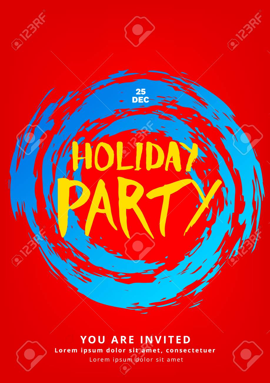 holiday party poster template christmas elements for card vector holiday party poster template