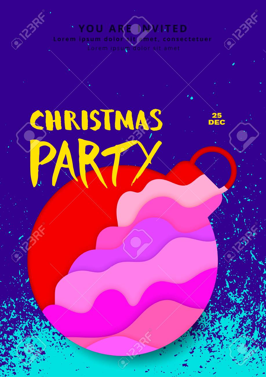 holiday party poster template christmas elements for card vector holiday party poster template