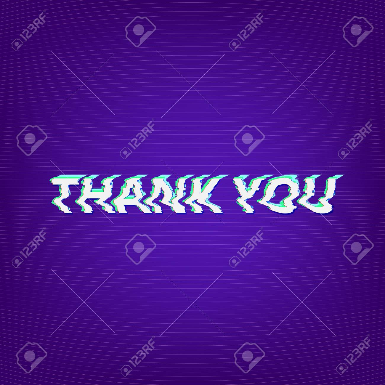 暗い背景に隔離されたフレーズをありがとう 歪んだグリッチスタイル 色収差効果 グラフィックデザインのための要素 バナー ポスター チラシ パンフレット カードベクトルイラスト のイラスト素材 ベクタ Image