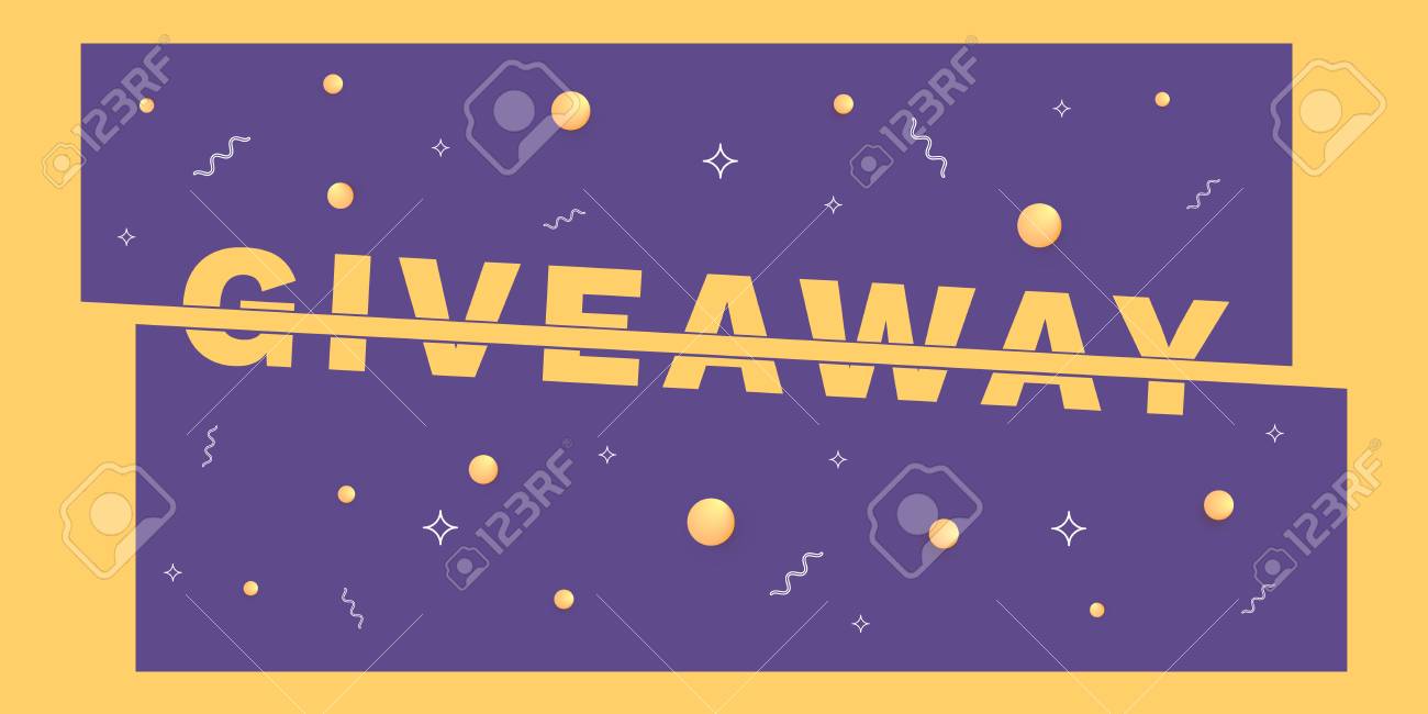 giveaway horizontal banner sliced text effect element for graphic