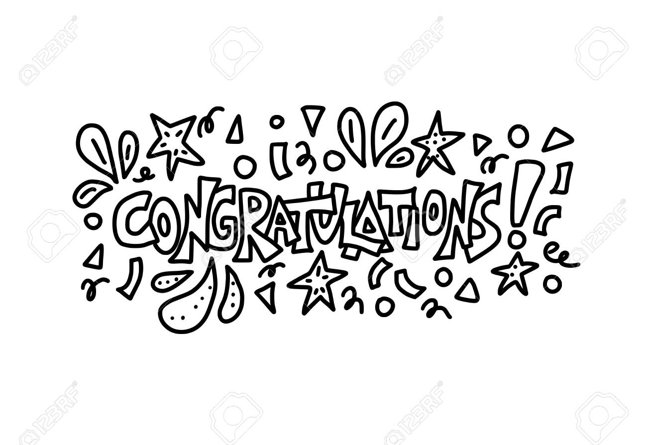 congratulations card template in doodle style hand drawn quote congratulations card template