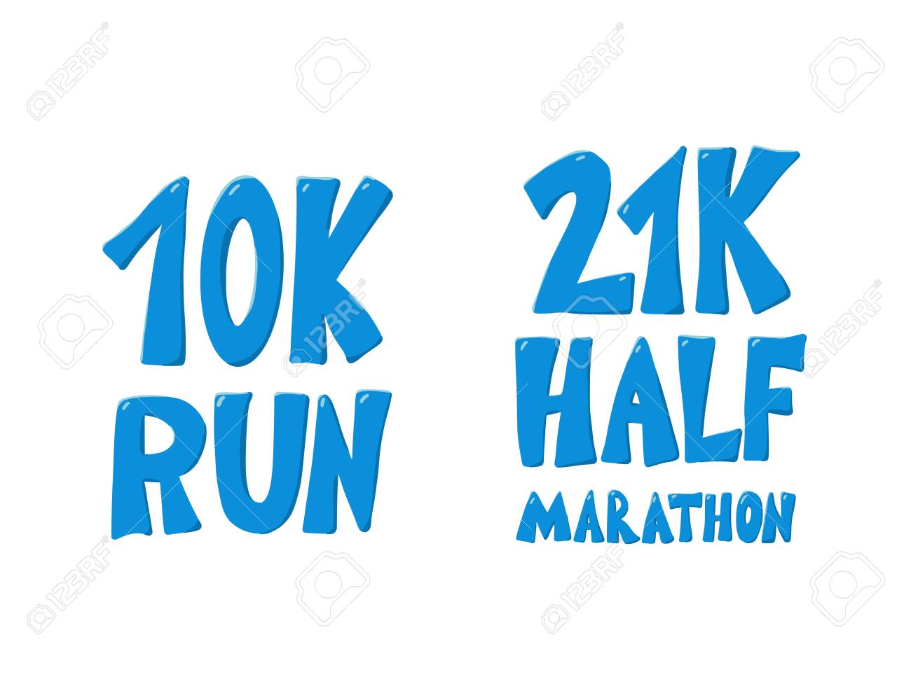 10k And 21k Half Marathon Run Text. Vector Illustration. Royalty Free SVG,  Cliparts, Vectors, and Stock Illustration. Image 130794365., image size:1300x1000