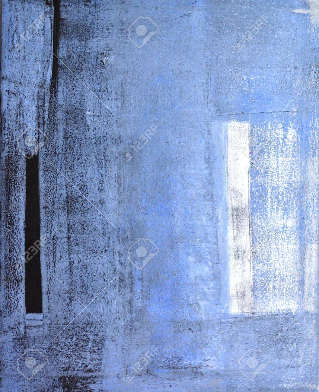 青と黒の抽象芸術絵画の写真素材・画像素材 Image 21213968