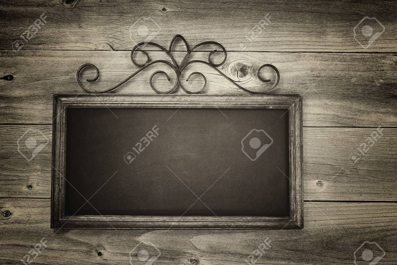 vintage concept of a chalkboard on rustic wood layout in horizontal chalkboard layout
