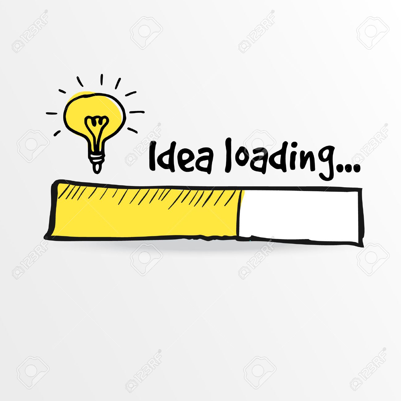 Loading bar with bulb, creativity, big idea, innovation concept, vector illustration sketch - 42122897 Loading bar with bulb, creativity, big idea, innovation concept, vector illustration sketch - 42122897