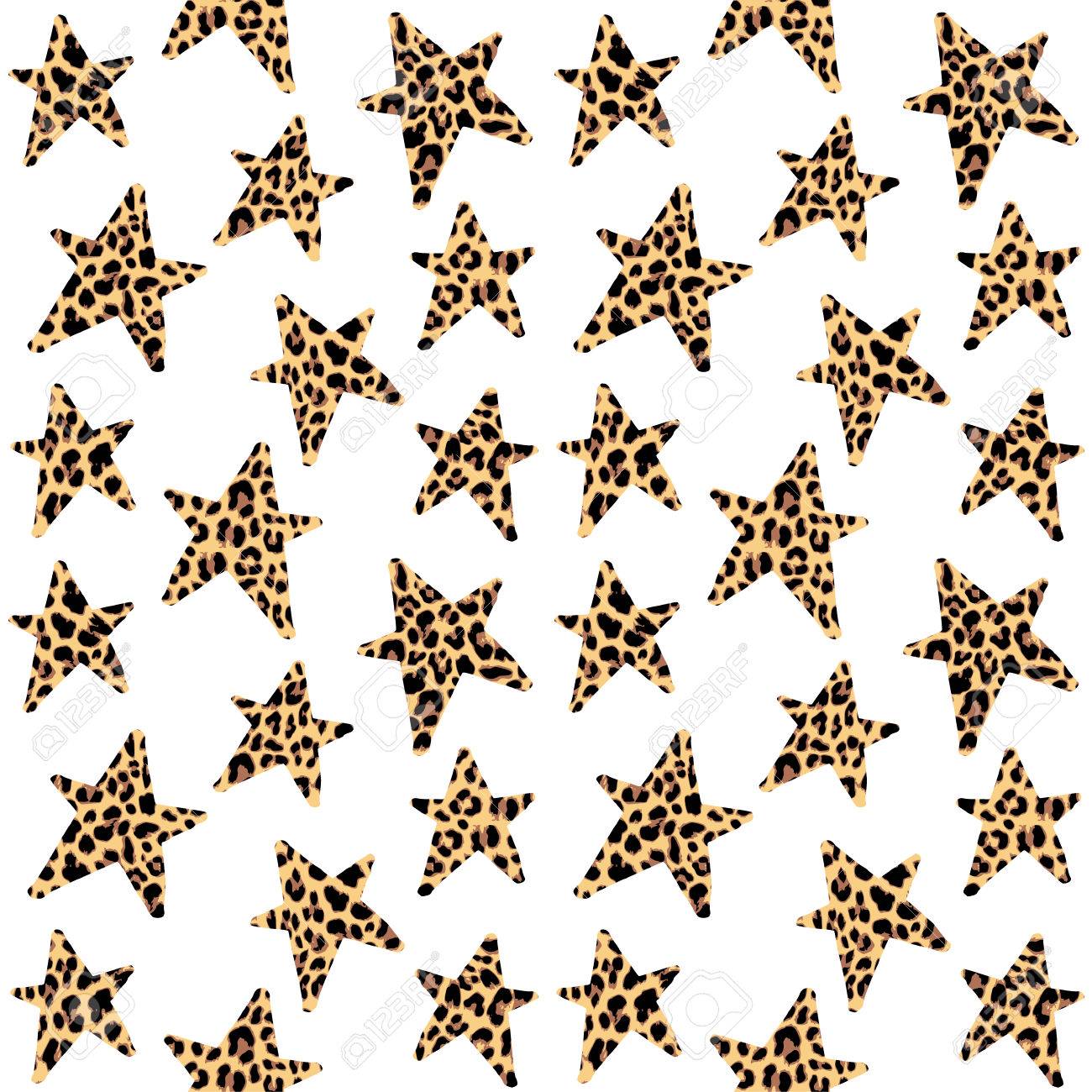 Seamless pattern with leopard stars, trendy rock or punk design, vector illustration background - 48707131 Seamless pattern with leopard stars, trendy rock or punk design, vector illustration background - 48707131