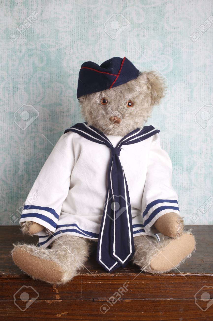 navy teddy bear