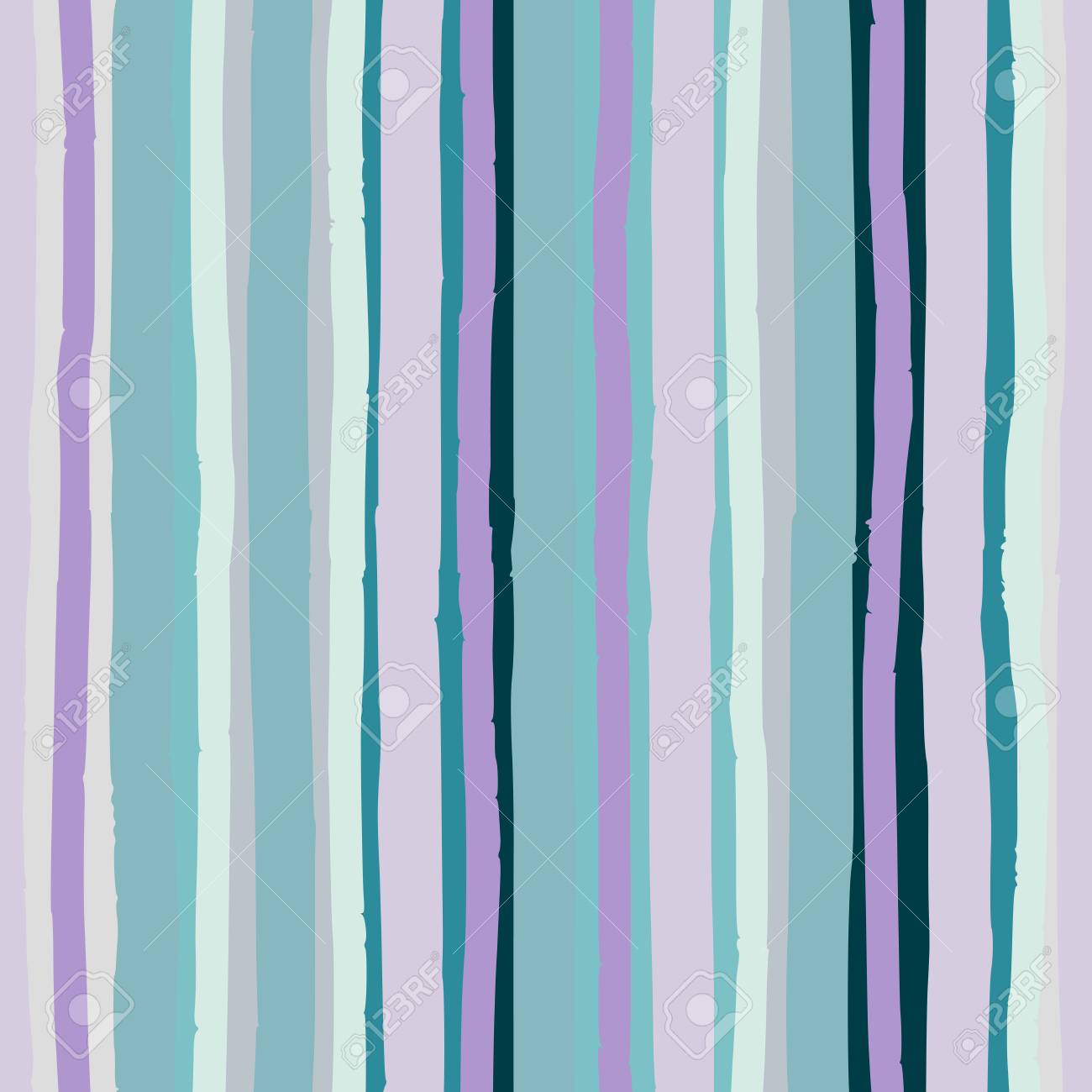 シームレスな抽象的な縞模様 手描き縦縞 ミント グリーン ラベンダーの色合い グランジ テクスチャ ゆとりあるジオメトリー 絵柄はプリント 壁紙 のイラスト素材 ベクタ Image