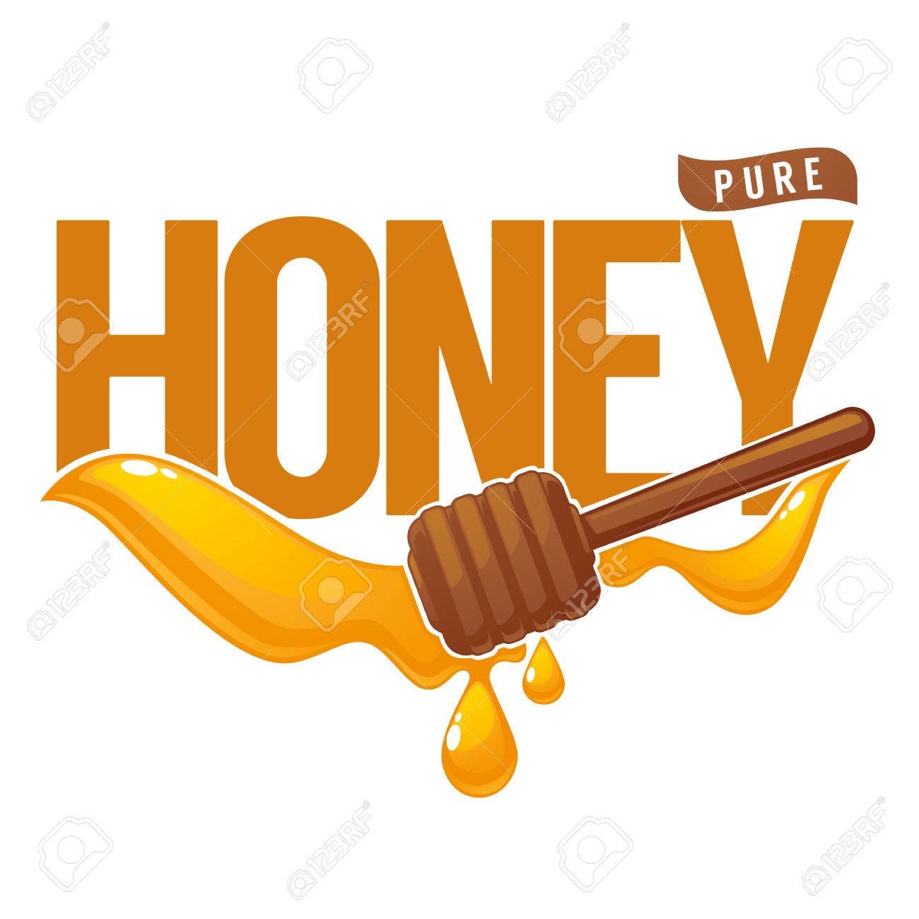Pure Honey Symbol Logo Label Emblem Honey Drops And Lettering Royalty Free Cliparts Vectors And Stock Illustration Image 3965