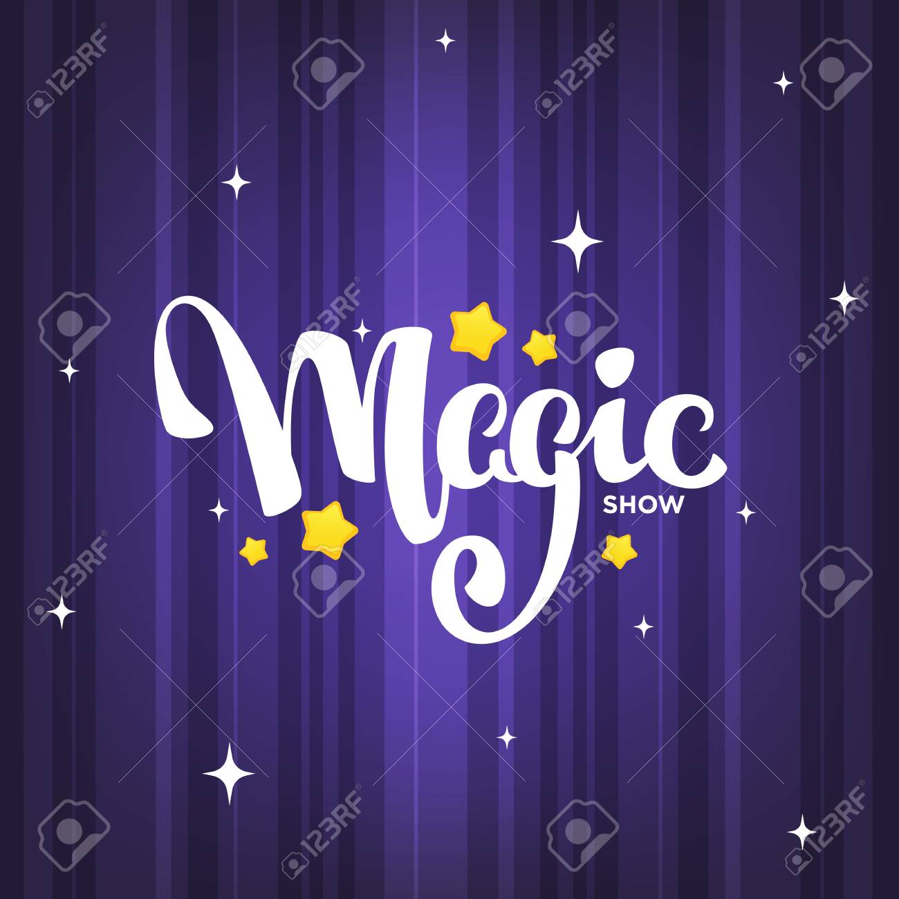 Magic Show, letteing composition on magic background for your logo, poster, invitation - 116940474 Magic Show, letteing composition on magic background for your logo, poster, invitation - 116940474