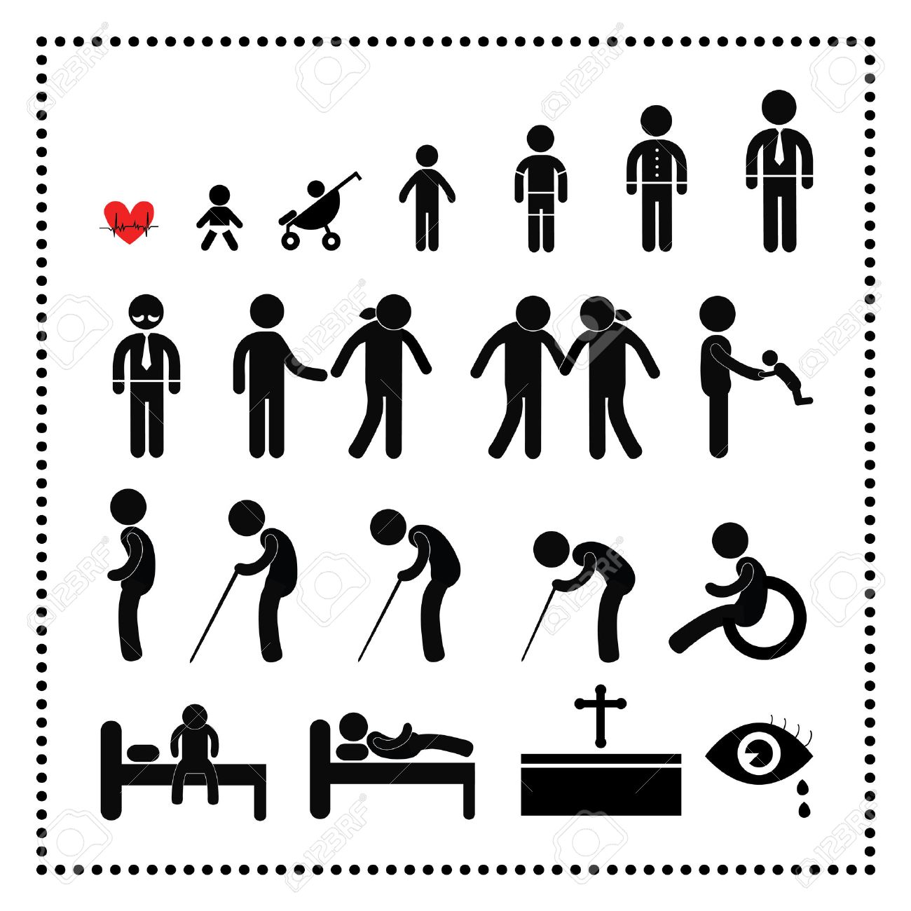 死を誕生から人間の生活のシンボル のイラスト素材 ベクタ Image