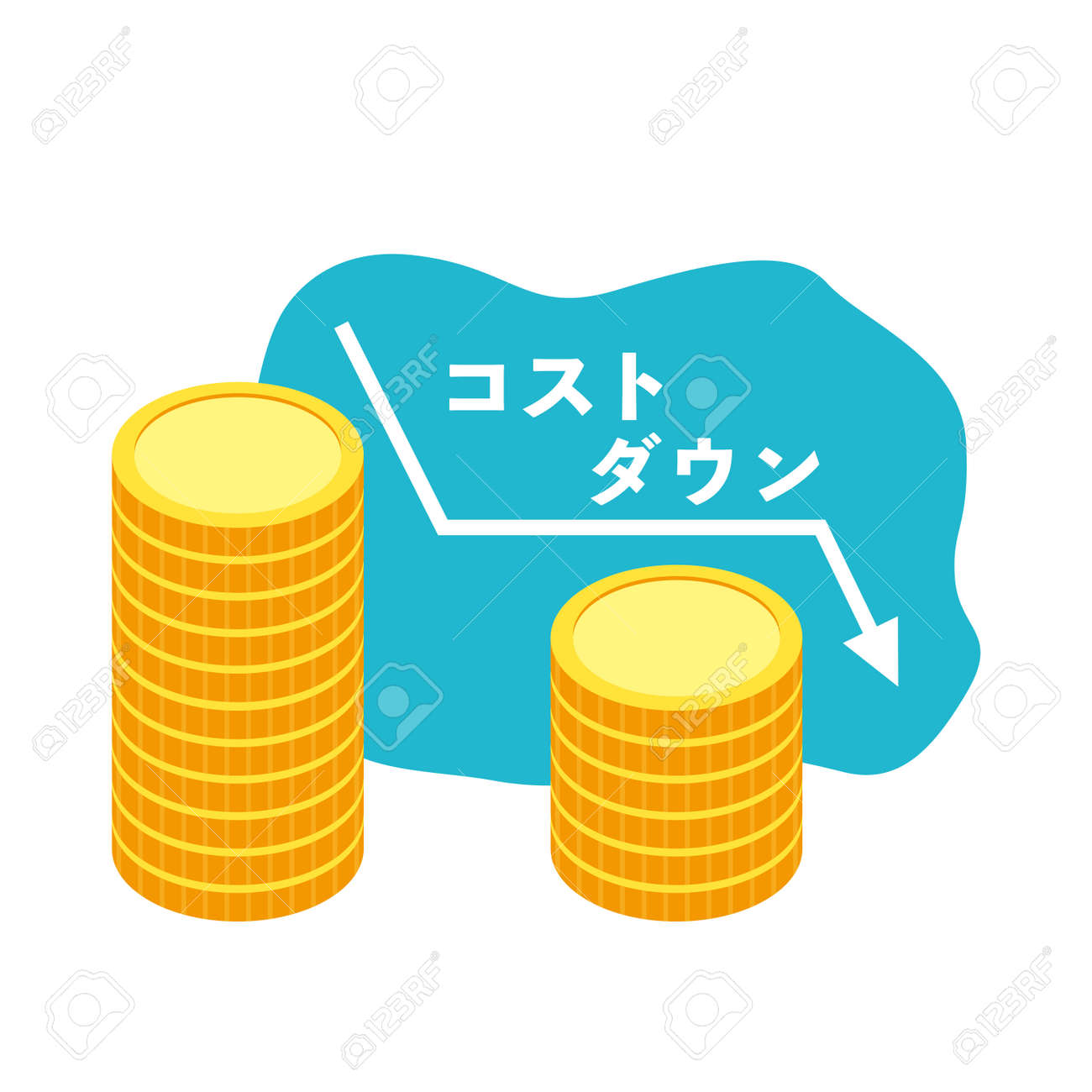 コスト削減のイメージイラストのイラスト素材・ベクター Image 188984001