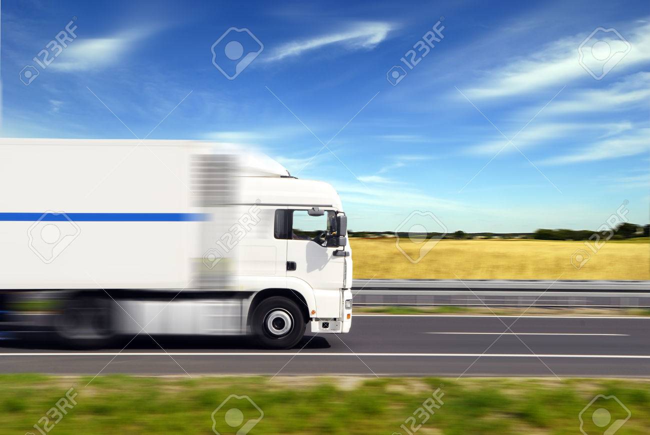 truck with freight moving fast - 24992376 truck with freight moving fast - 24992376