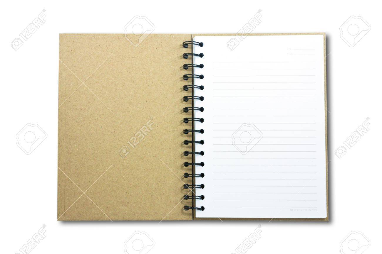 白い背景の上のノートの最初のページ の写真素材 画像素材 Image