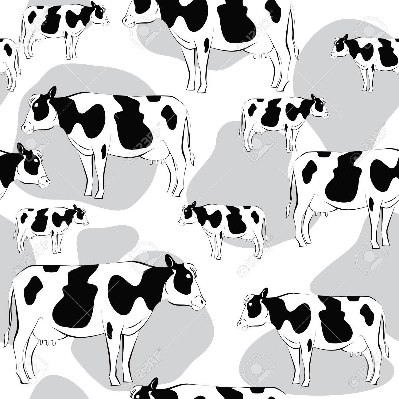 牛のシームレスなパターンの背景 壁紙 カード パターンとして使用し 紙をラップ の写真素材 画像素材 Image