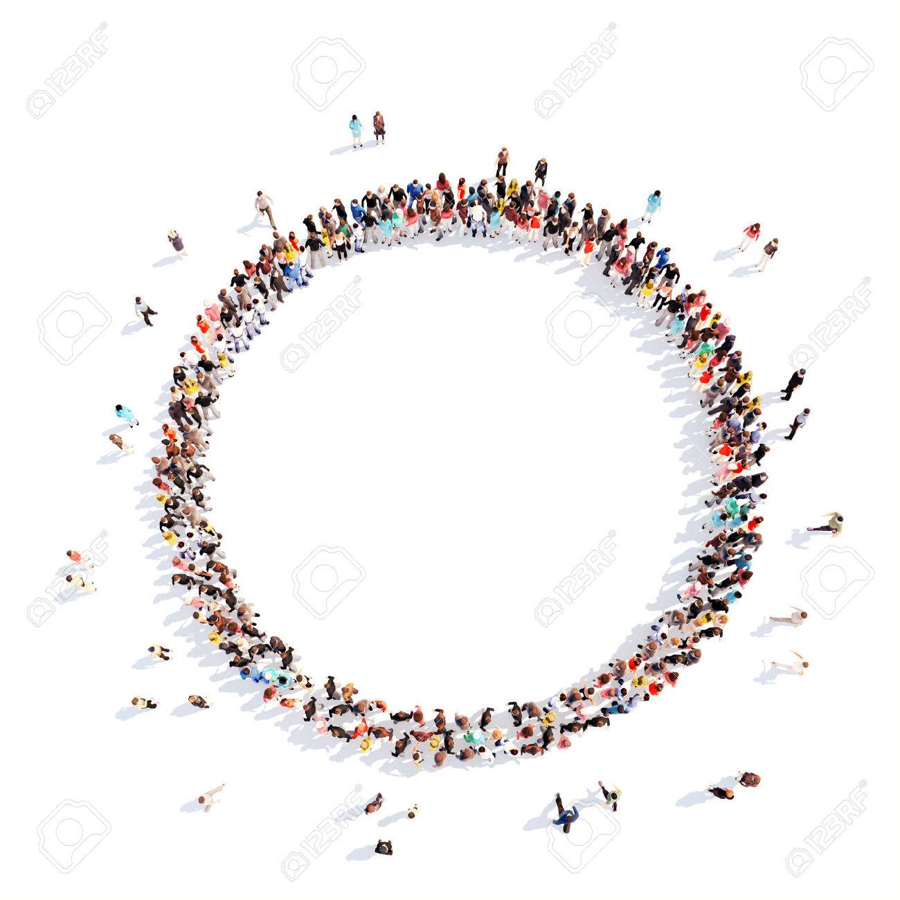 A large group of people in a circle of interest. Isolated, white background. - 39222691 A large group of people in a circle of interest. Isolated, white background. - 39222691