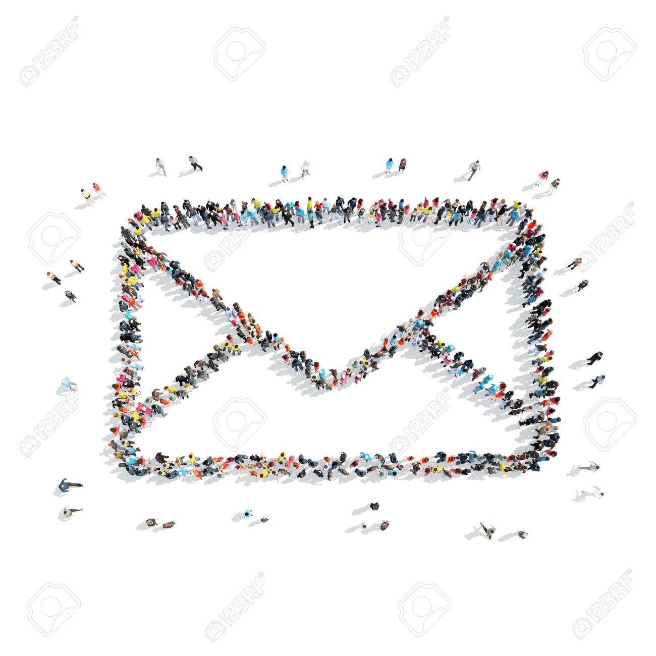 Un Groupe De Personnes Sous La Forme D Une Lettre Dessin Anime Isole Fond Blanc