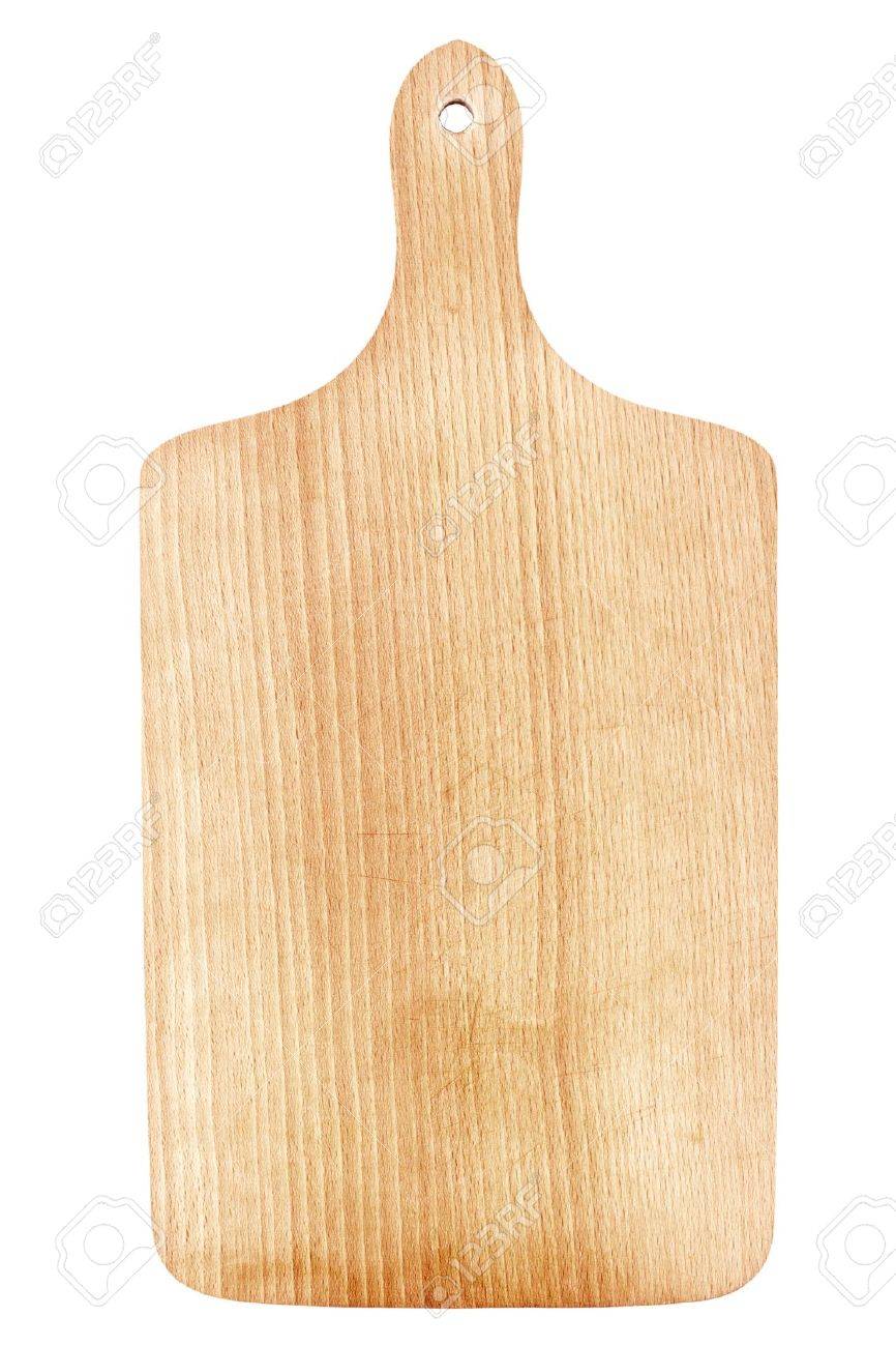 木製まな板は 白で隔離されます の写真素材 画像素材 Image