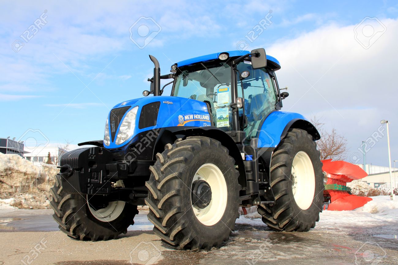 salo finland march 23 2013 blue modern new holland agricultural