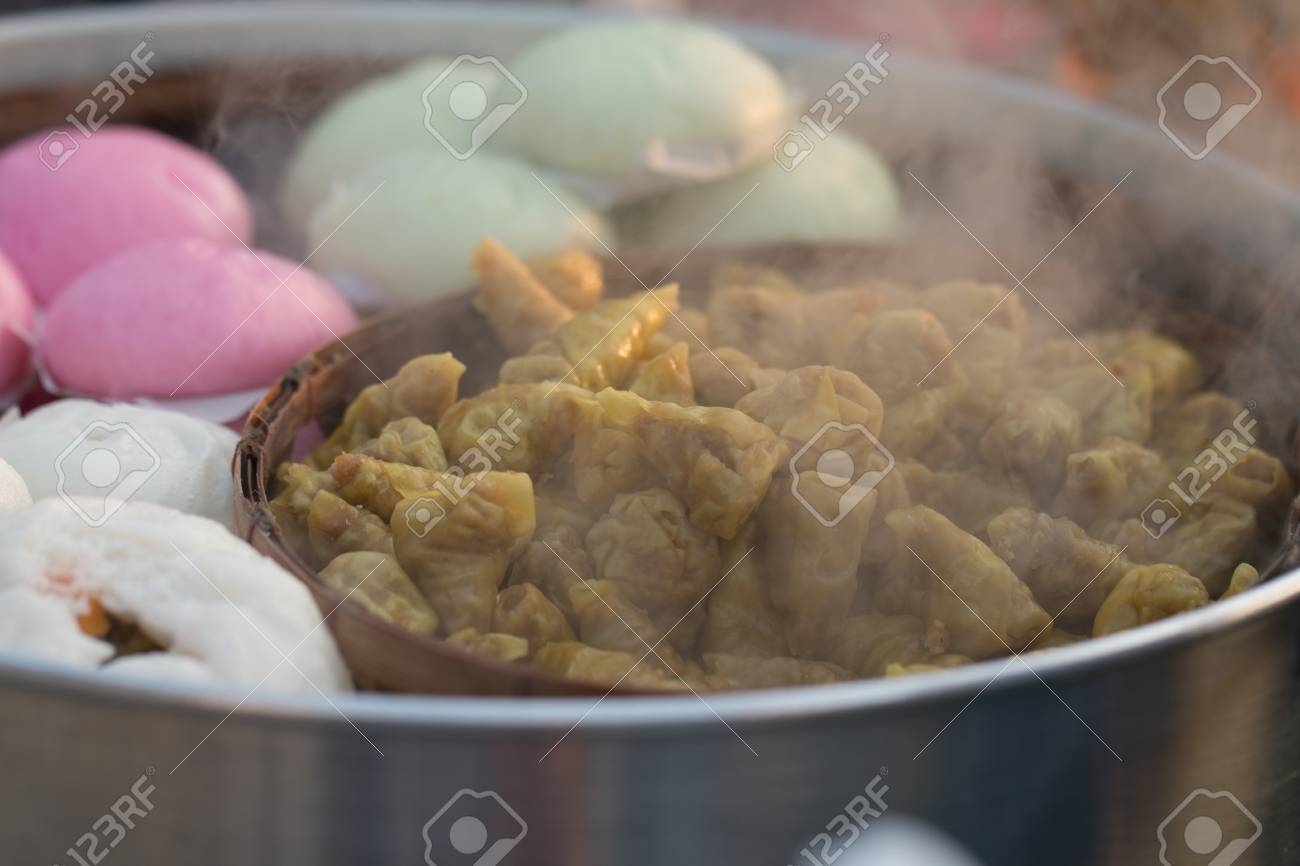 steamed bbq pork asian buns or chinese food s steamed bun with