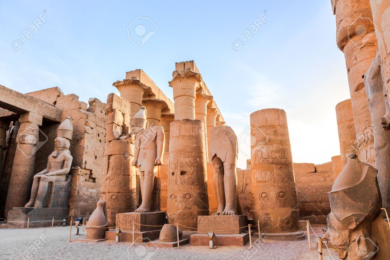 statue of pharaoh in luxor temple luxor egypt stock photo picture