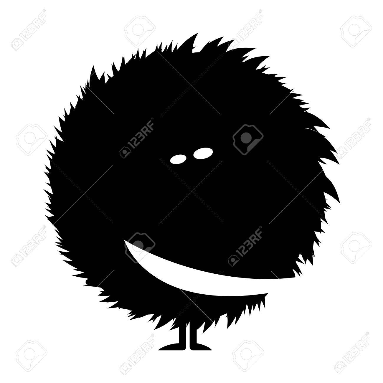 毛むくじゃらのモンスターのシルエットのイラスト素材 ベクタ Image