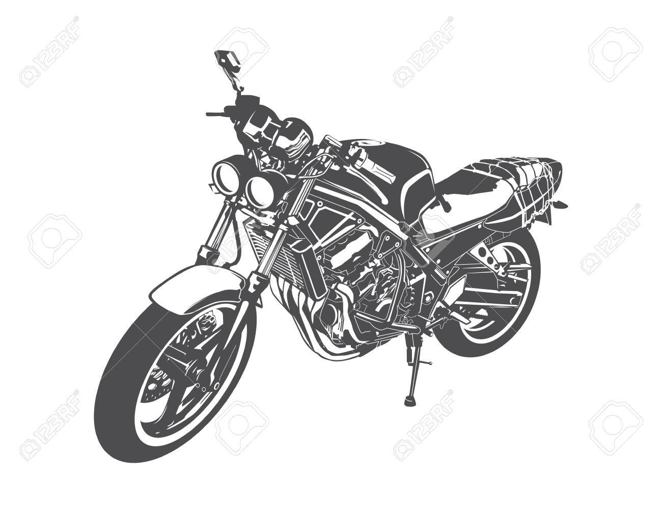 Sport Moto Vecteur Dessin Isole Sur Fond Blanc Clip Art Libres De Droits Vecteurs Et Illustration Image