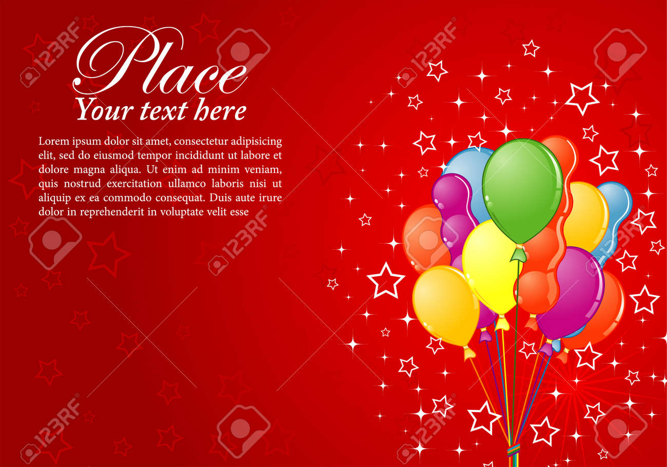 Birthday Background With Balloon And Star Element For Design Royalty Free Cliparts Vectors And Stock Illustration Image 10071350