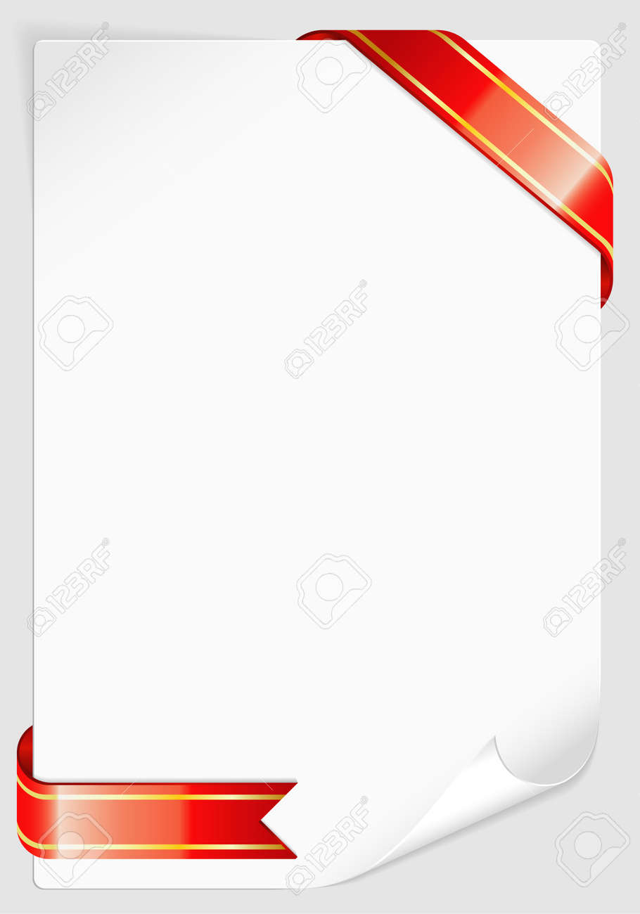 テキストまたは様々 なリボンをデザインのテンプレートと写真の白い紙