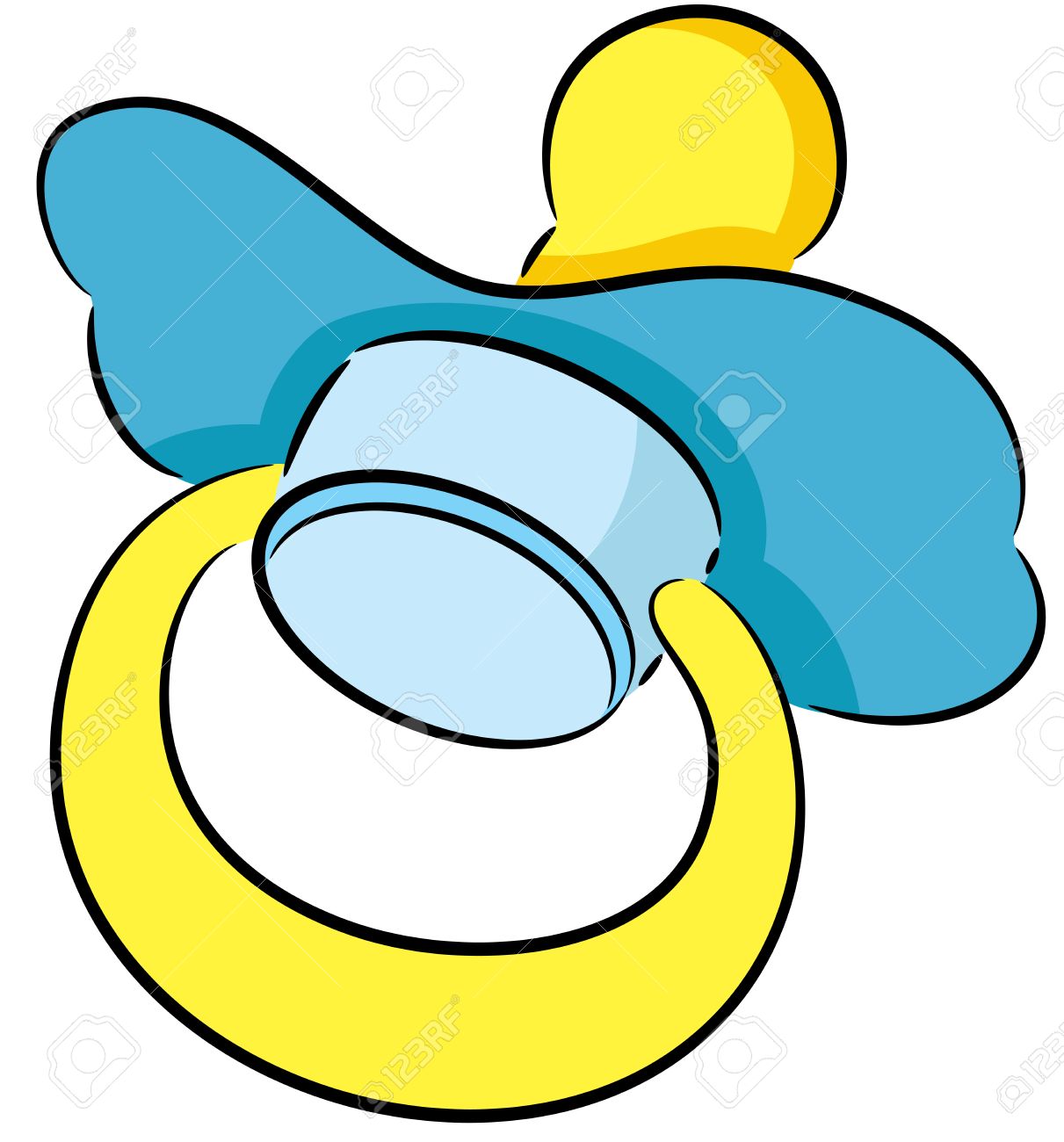 ゴムまたはシリコーン漫画おしゃぶりを吸うでかむ または歯が生える時に生まれたばかりの赤ちゃんで使用されるのイラスト のイラスト素材 ベクタ Image