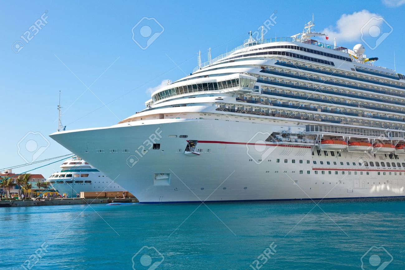 Luxury cruise ship anchored in the port of Nassau, Bahamas - 19447011 Luxury cruise ship anchored in the port of Nassau, Bahamas - 19447011