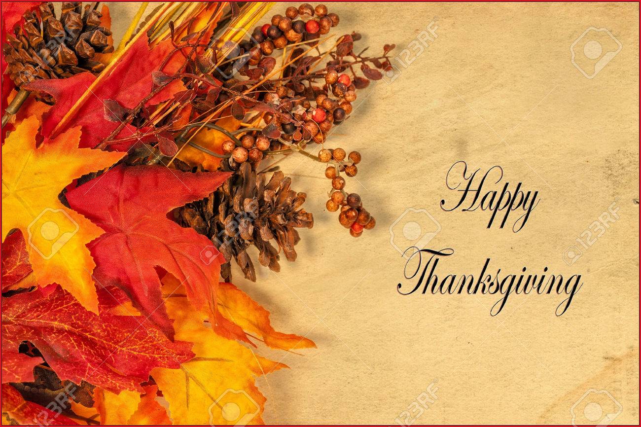 A Happy Thanksgiving card, with autumn decorations and text - 35693552 A Happy Thanksgiving card, with autumn decorations and text - 35693552