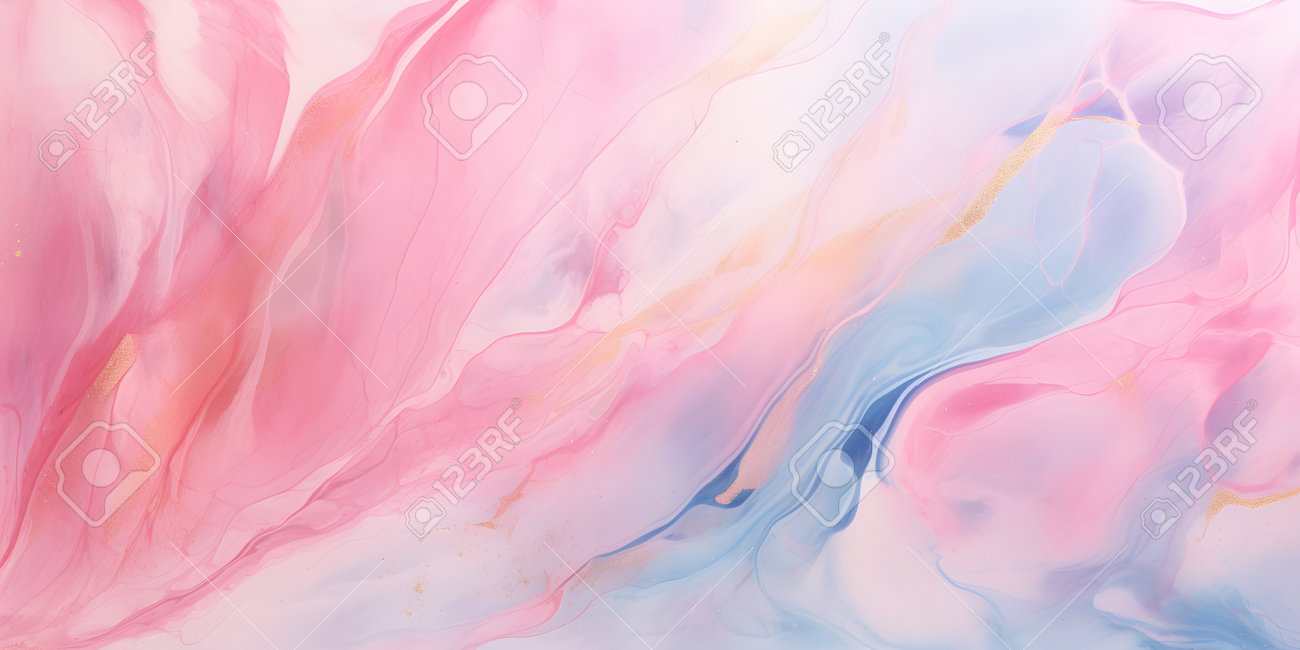 抽象画　青と白、ピンク 抽象画青と白、ピンク