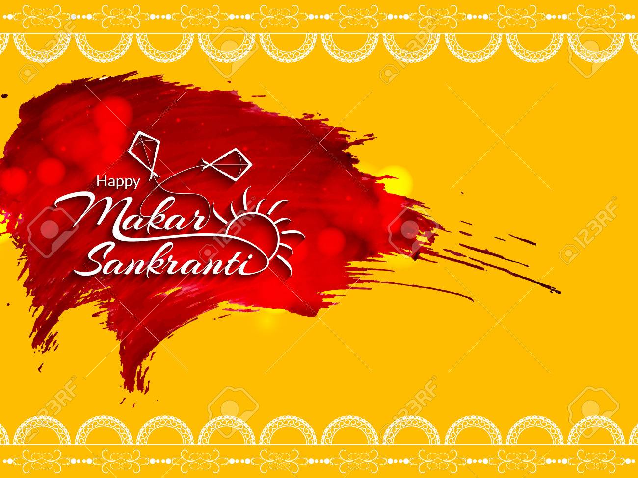 Free Vector Makar sankranti background with watercolors