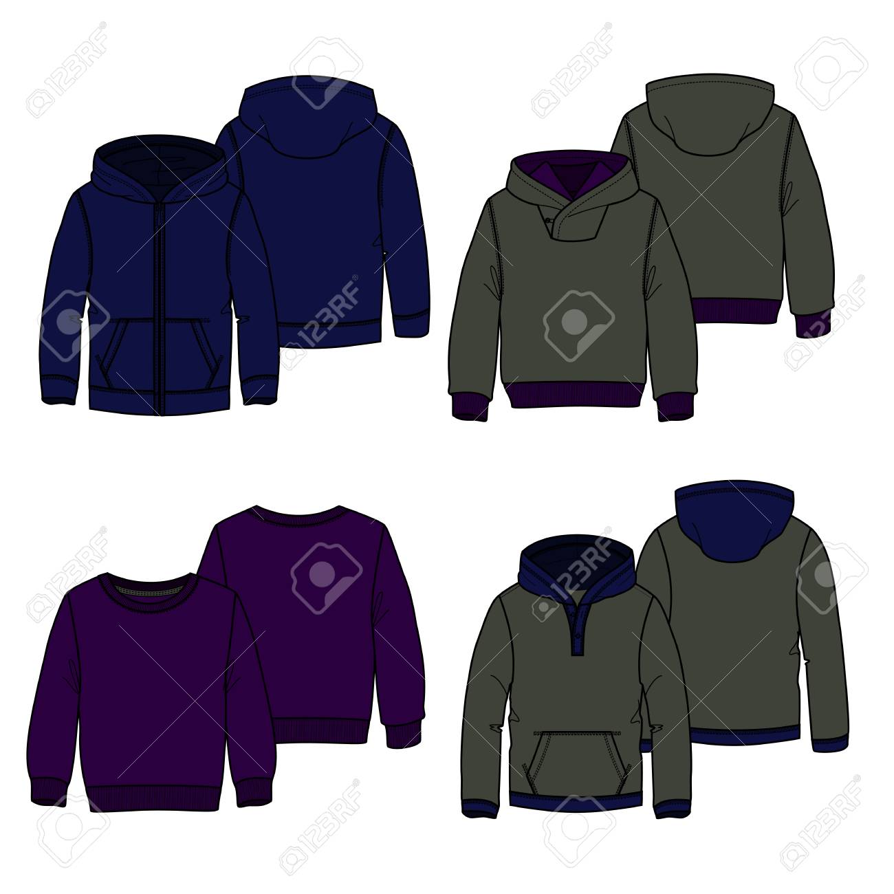 パーカー 2 色のイラスト素材 ベクタ Image 74680763