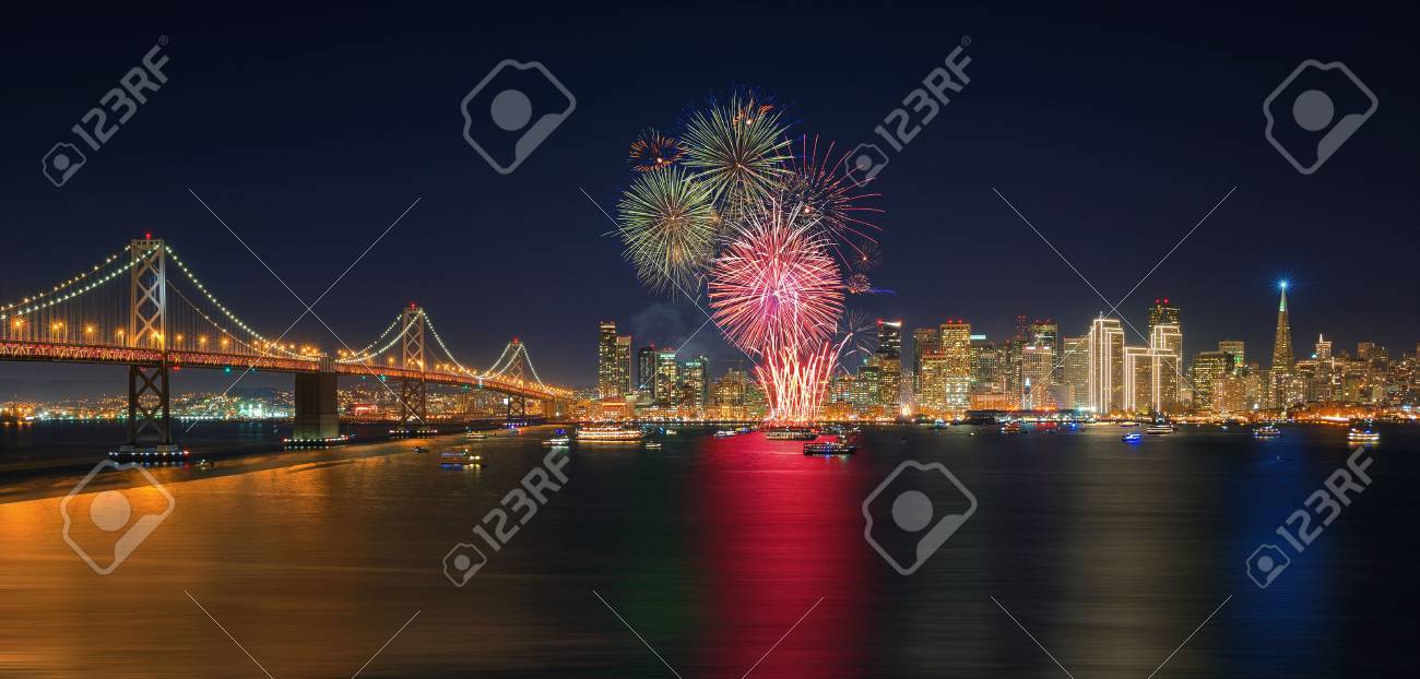 Fireworks New Year In San Francisco California Usa Stock Photo Picture And Royalty Free Image Image
