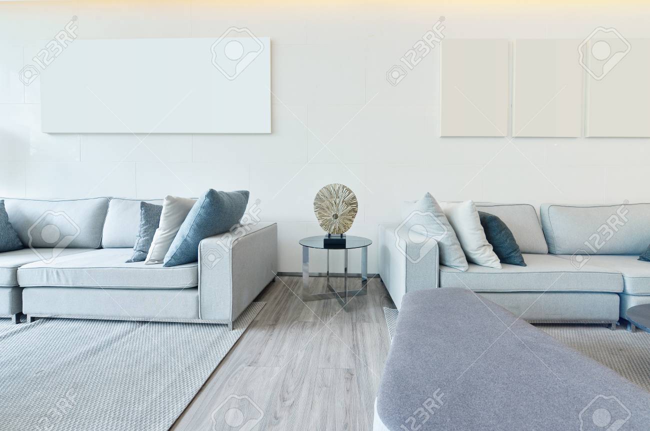 白の高級モダン リビング インテリア 装飾 インテリア デザイン の写真素材 画像素材 Image