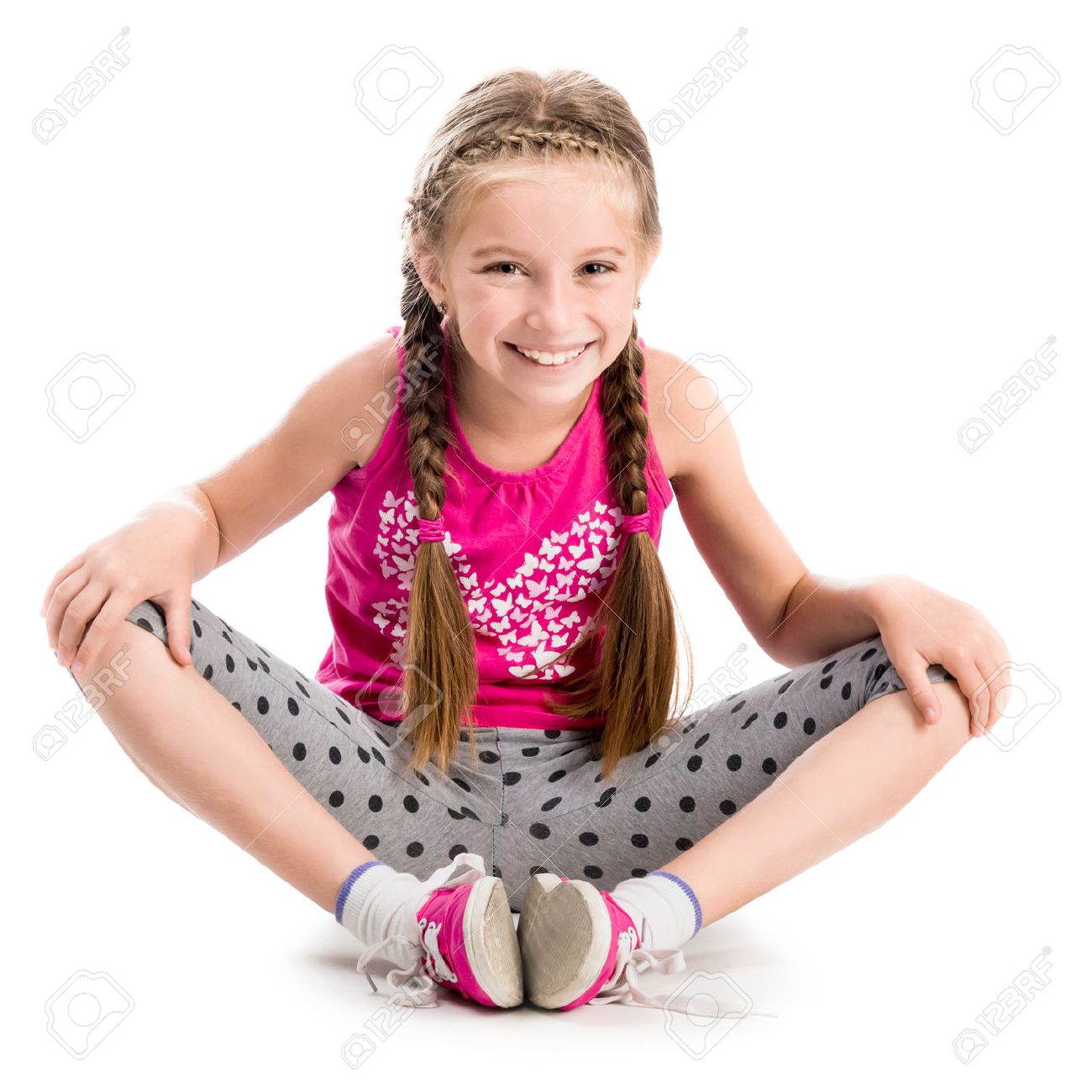 little girl doing yoga isolated on white background - 44481595 little girl doing yoga isolated on white background - 44481595