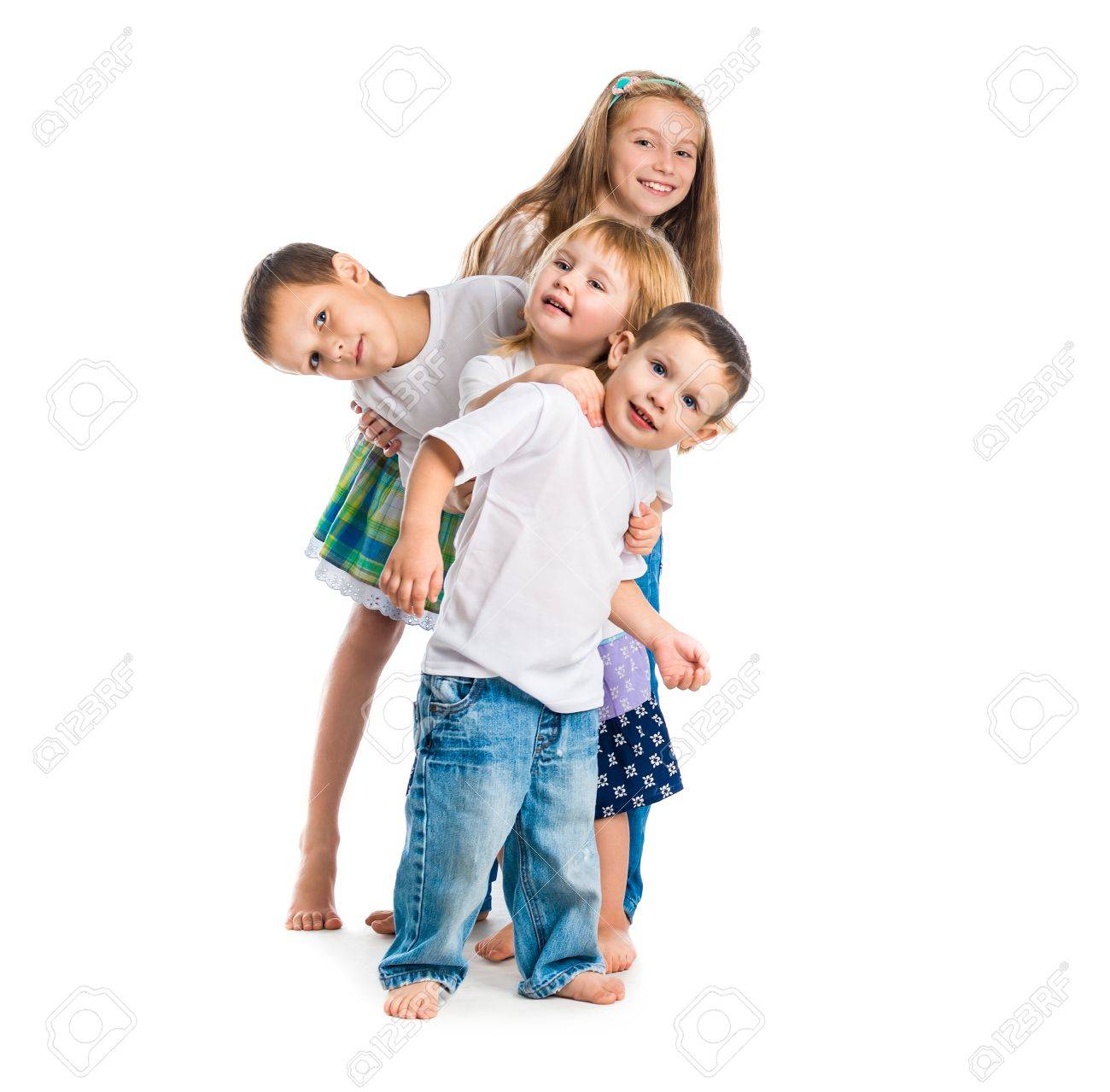 smiling children with arms up isolated on white background - 45297114 smiling children with arms up isolated on white background - 45297114