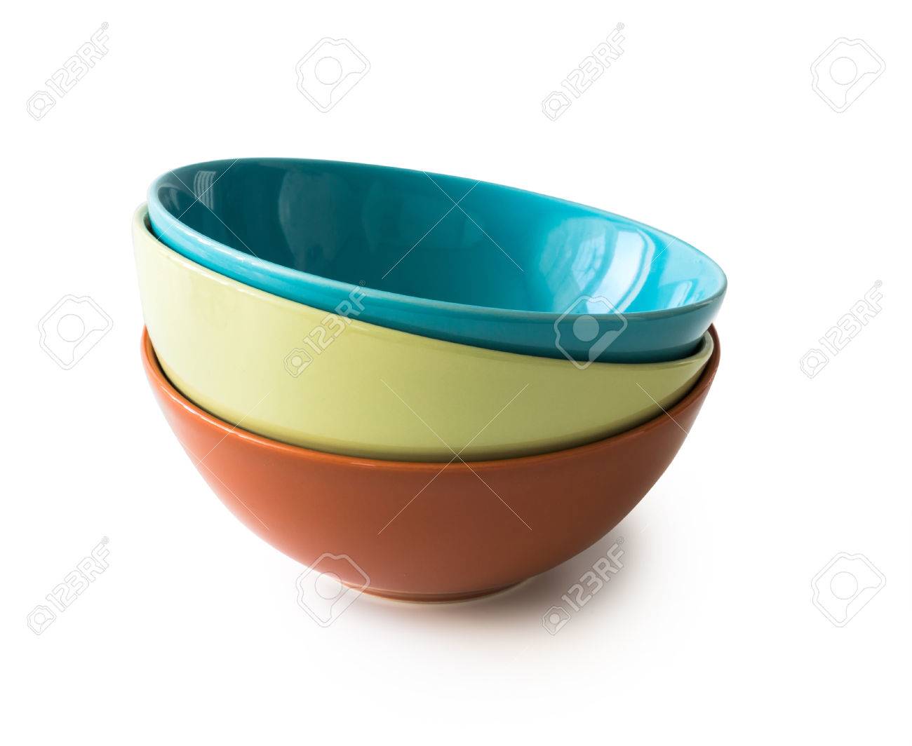 set of new colorful bowls isolated on white background - 48087826 set of new colorful bowls isolated on white background - 48087826