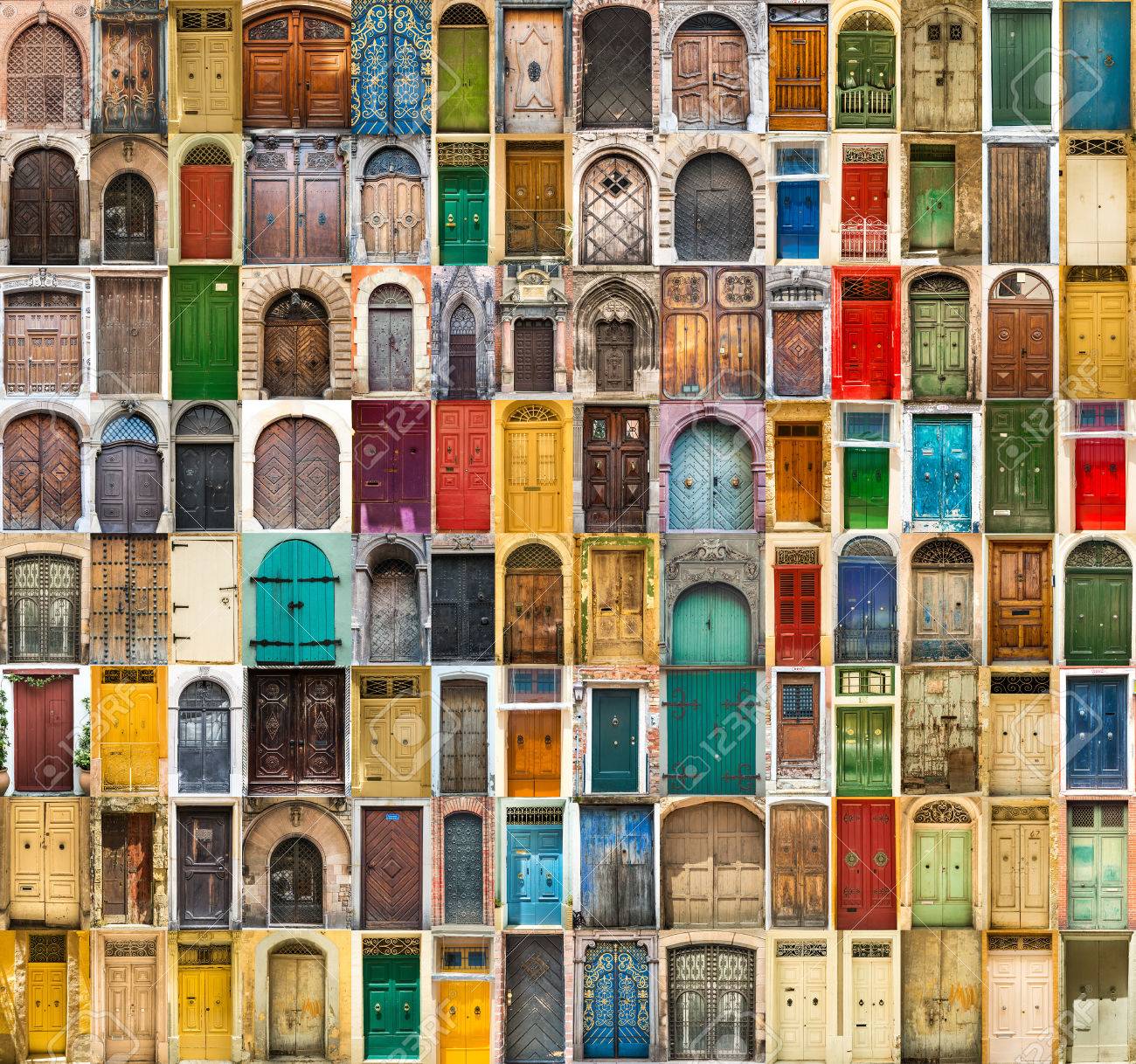 set photos of doors on the old districts of Europe - 49147355 set photos of doors on the old districts of Europe - 49147355