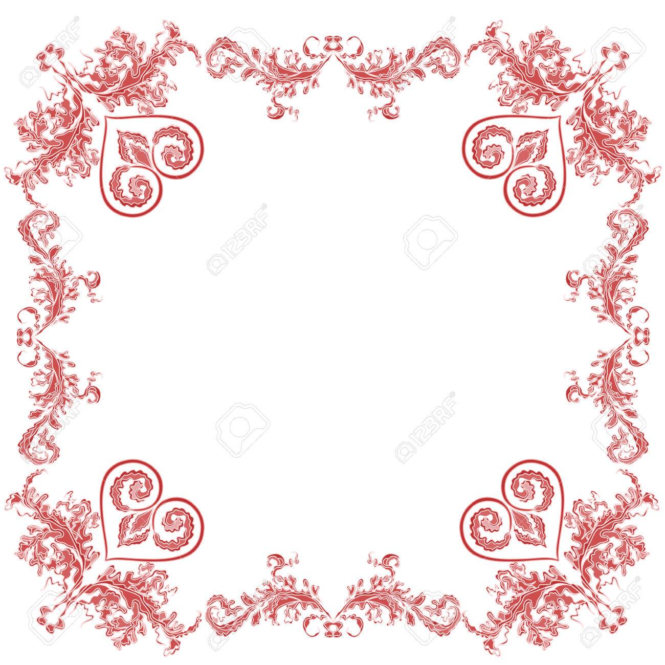 heart ornaments decorative frame royalty free cliparts vectors and