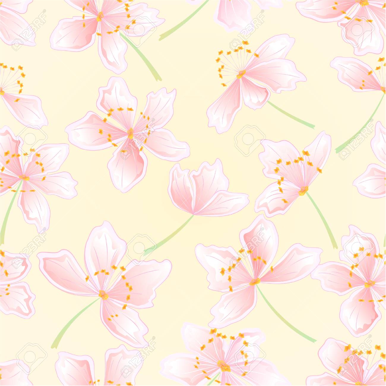 シームレス テクスチャ桜春の背景イラスト のイラスト素材 ベクタ Image シームレス テクスチャ桜春の背景イラスト のイラスト素材 ベクタ Image