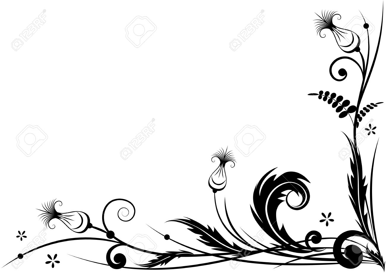 Featured image of post Floral Corner Border Design Black And White - Borders design black and white.