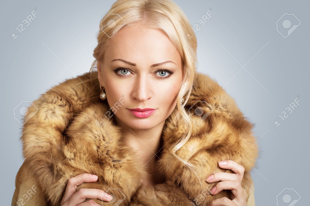 blonde fur coat